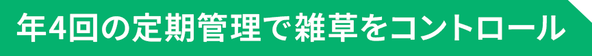 年4回の定期管理で雑草をコントロール